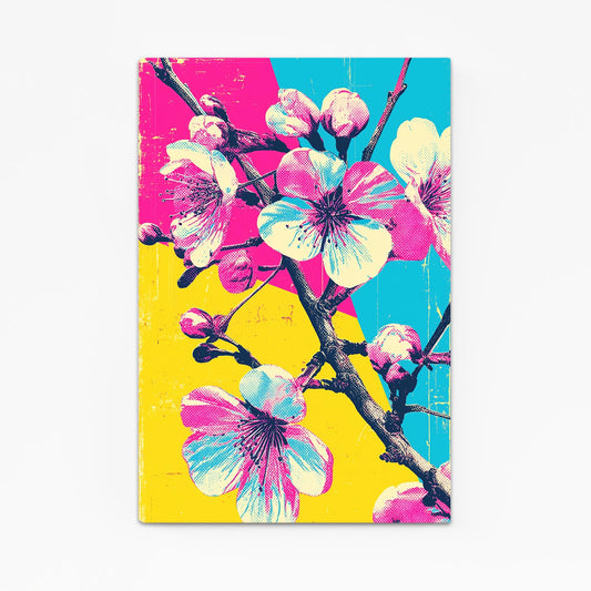 Primary Pop Sprig Cherry Blossom Wall Art – primary pop sprig cherry blossom canvas print