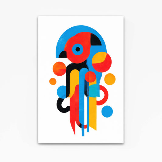 Primary Shapes Octopus Prints – angled canvas view on white background