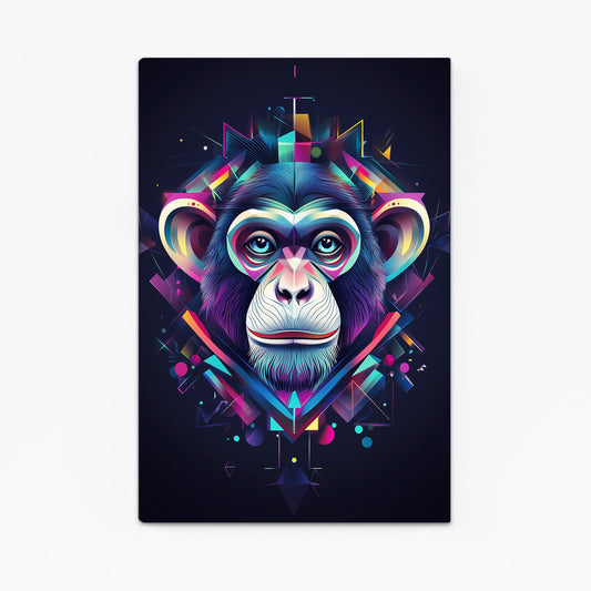Prism Neon Shard Monkey Wall Art – prism neon shard monkey canvas print
