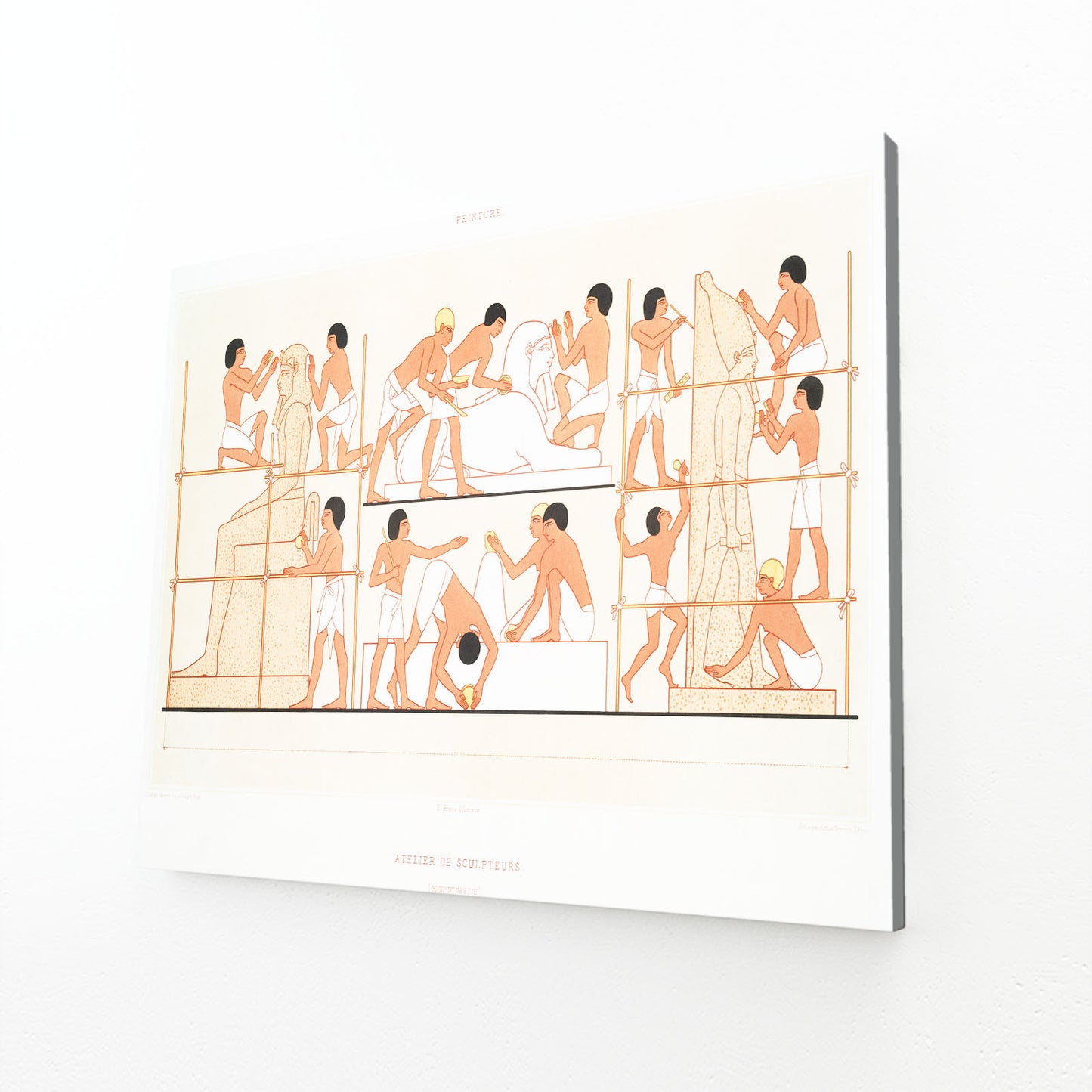 Procession Sketch Egyptian Art – canvas print on white background