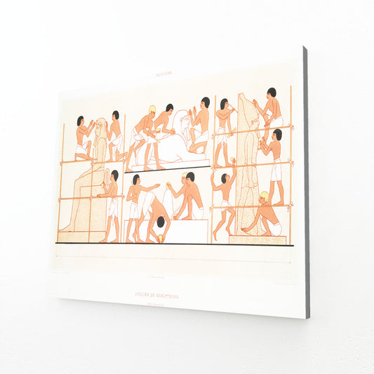 Procession Sketch Egyptian Art – canvas print on white background