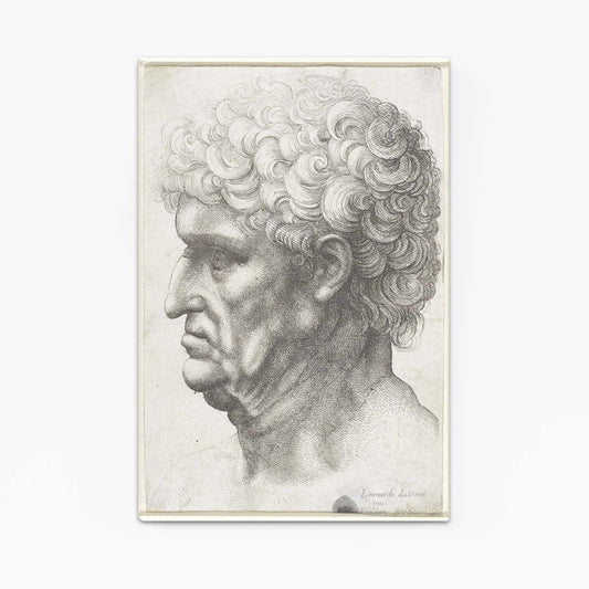 Profile Of An Old Man Da Vinci Canvas Art — realism canvas print, canvas print on white background
