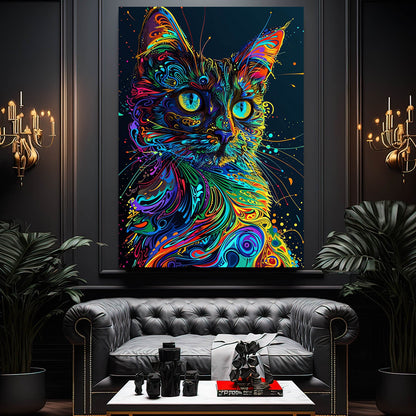 Psychedelic Cat Art Print