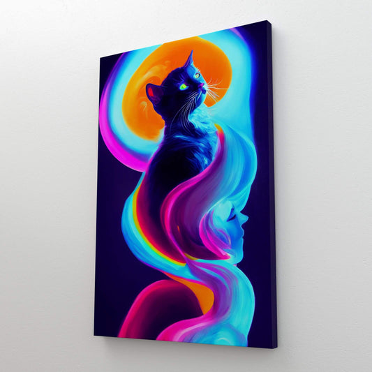 Psychedelic Cat Wall Art