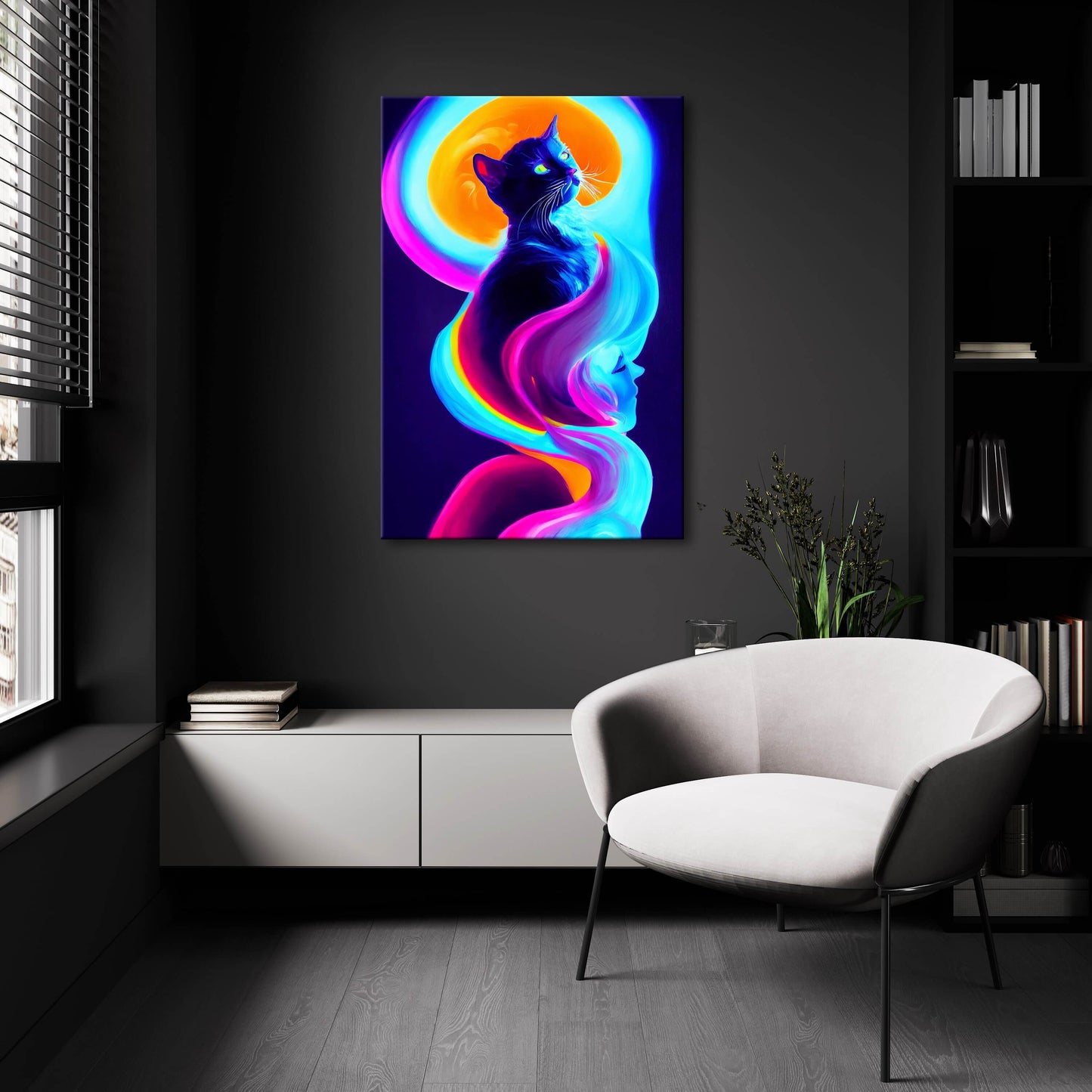 Psychedelic Cat Wall Art