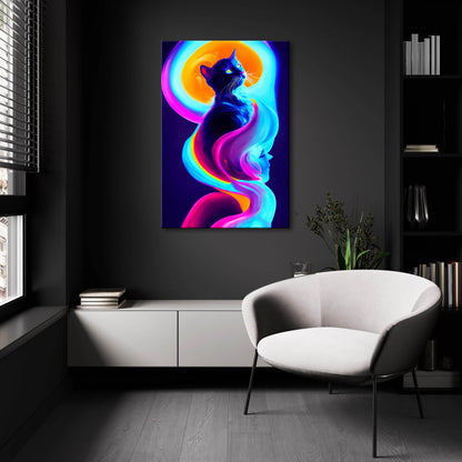 Psychedelic Cat Wall Art