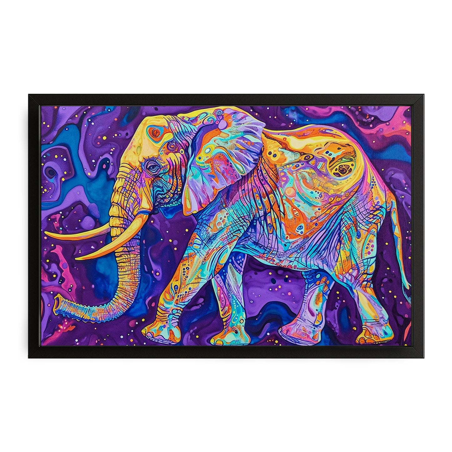 Psychedelic Elephant Wall Art