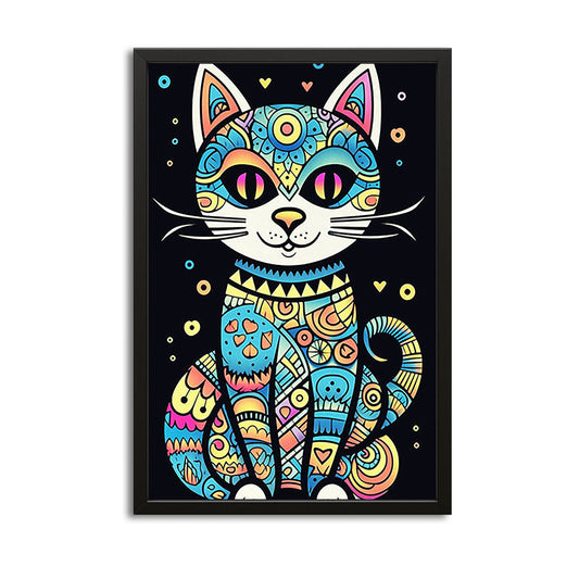 Psychedelic Mandala Cat Art