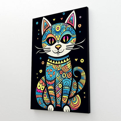 Psychedelic Mandala Cat Art