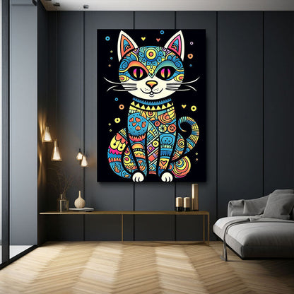 Psychedelic Mandala Cat Art