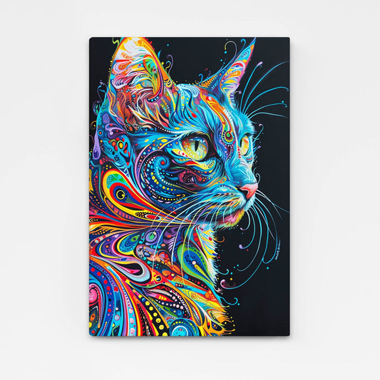 Psychedelic Whiskers Cat Art