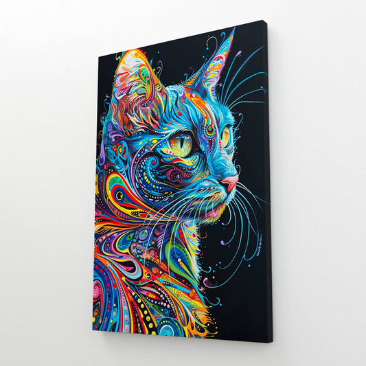 Psychedelic Whiskers Cat Art