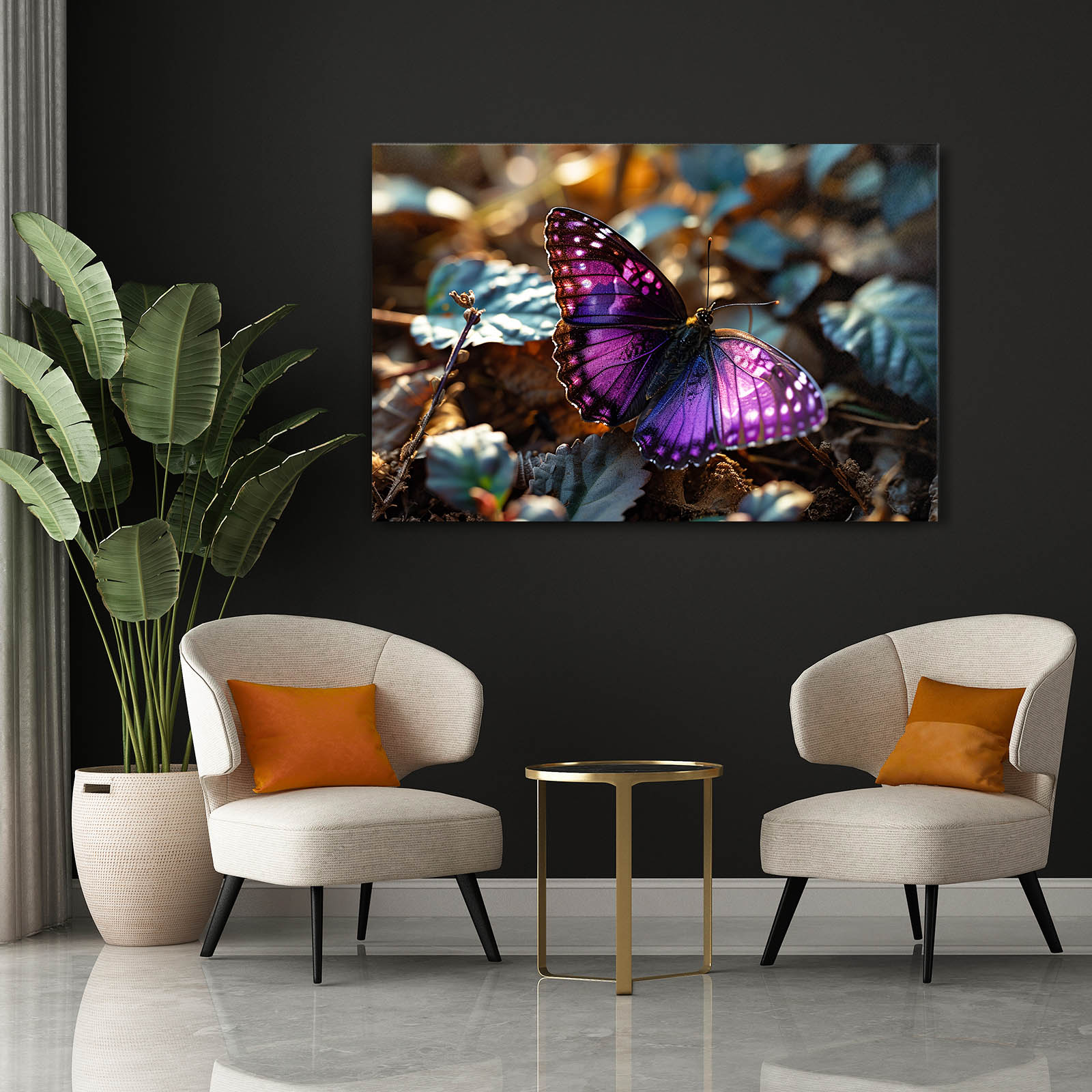 Purple Butterfly Wall Art