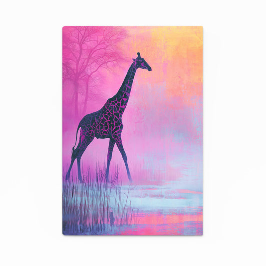 Giraffe painting on a colorful background