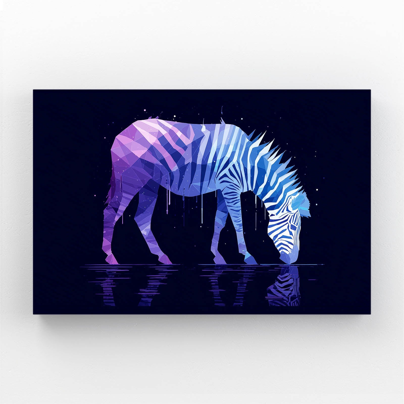 Purple Zebra Wall Art – styled in a furnished interior