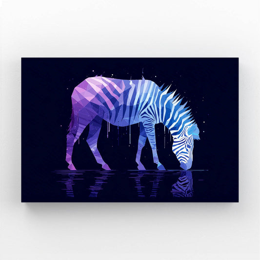 Purple Zebra Wall Art – styled in a furnished interior