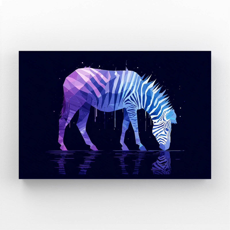 Purple Zebra Wall Art – styled in a furnished interior