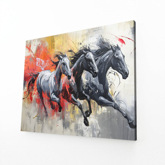 Racing Horse Art – angled canvas view on white background