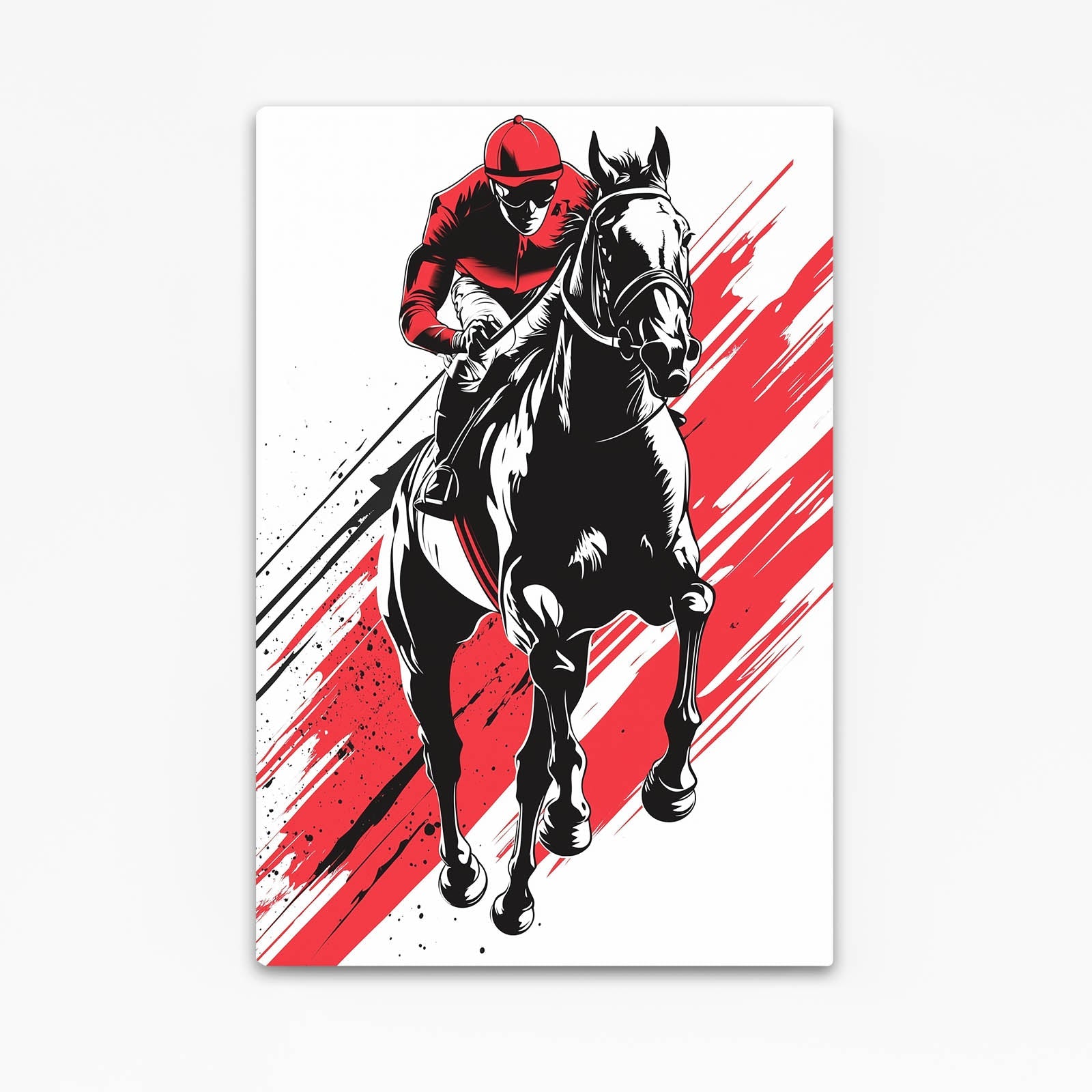 Racing Horse Wall Art – angled canvas view on white background