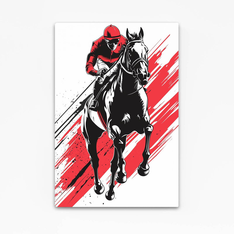 Racing Horse Wall Art – angled canvas view on white background