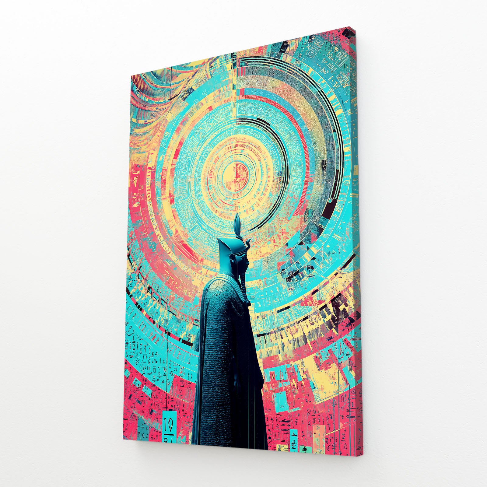 Radial Silhouette Pattern Egyptian Canvas – angled canvas view on white background