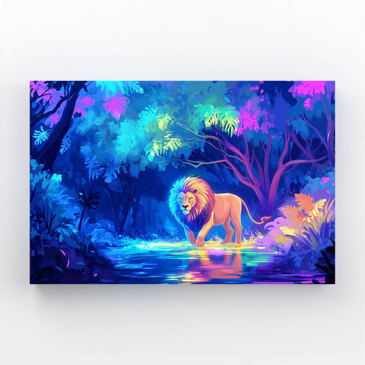 Radiant Lion Reflection Canvas