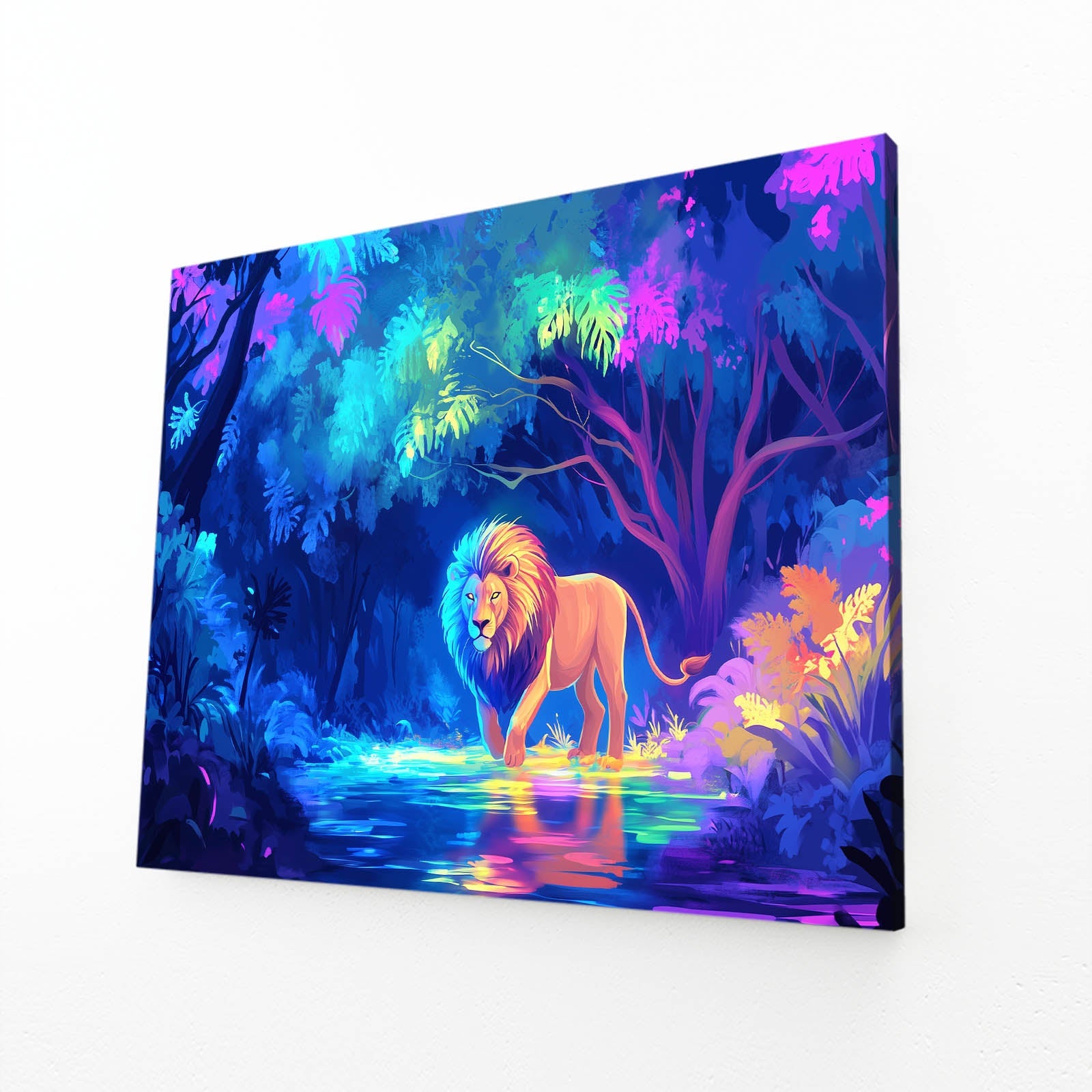Radiant Lion Reflection Canvas