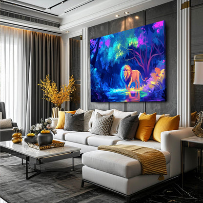 Radiant Lion Reflection Canvas