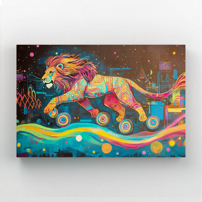Radiant Roller Lion Wall Art