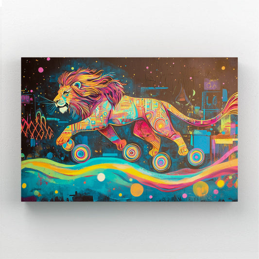 Radiant Roller Lion Wall Art