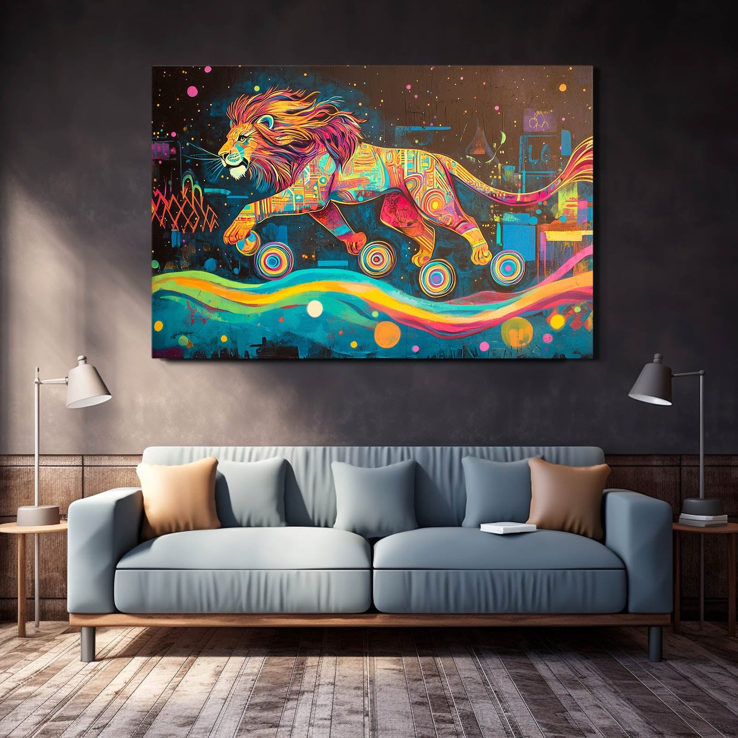 Radiant Roller Lion Wall Art