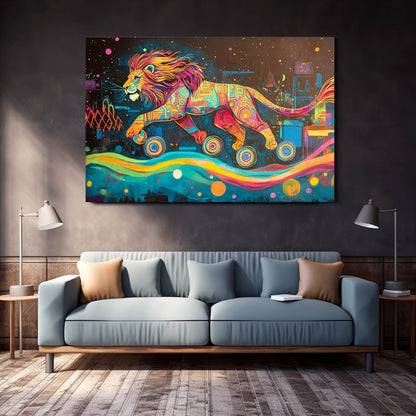 Radiant Roller Lion Wall Art