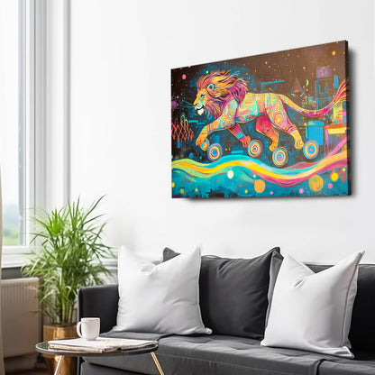 Radiant Roller Lion Wall Art