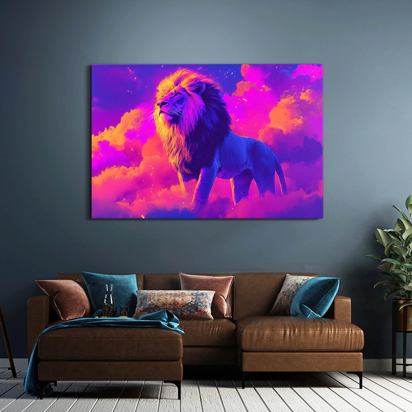 Radiant Sky Lion Canvas