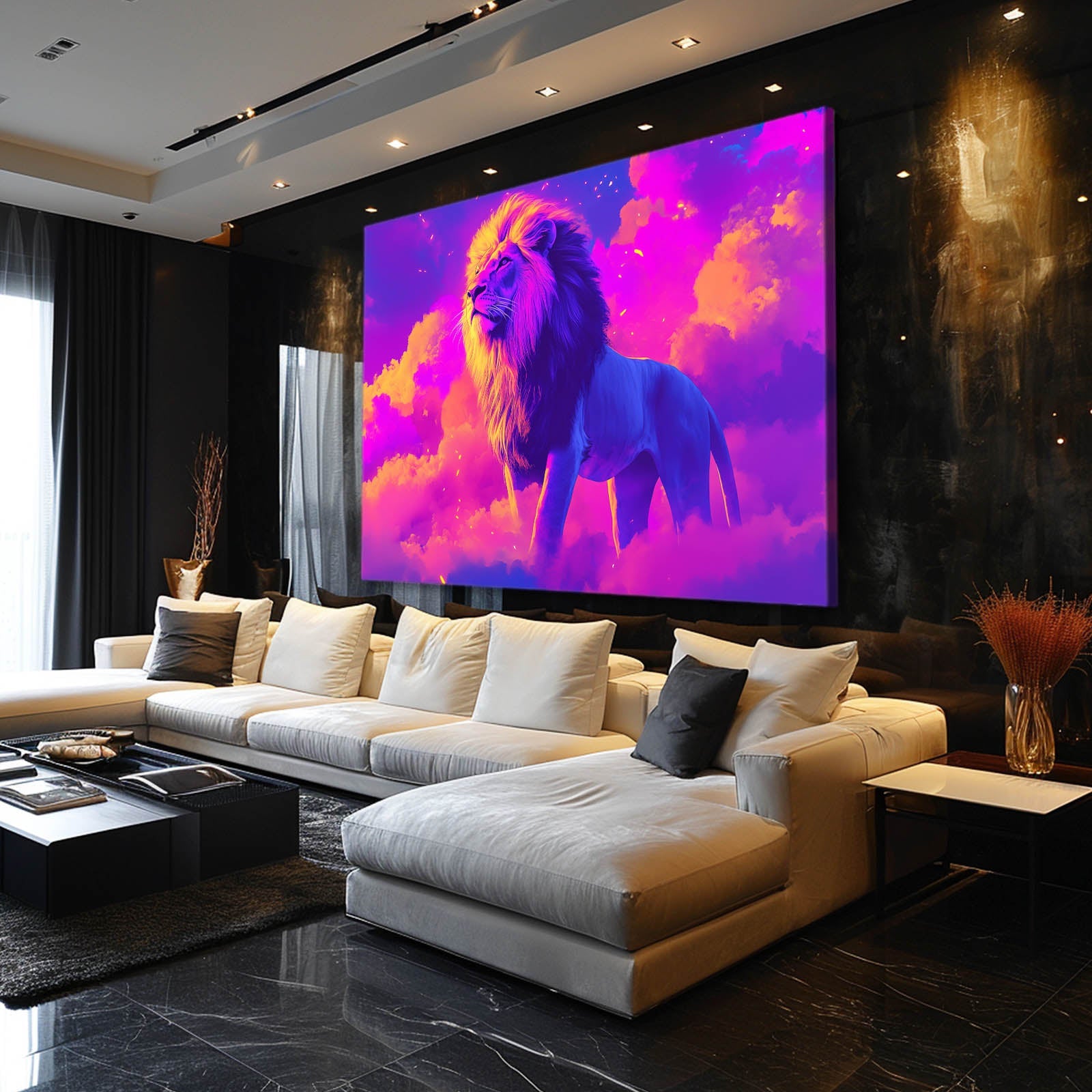 Radiant Sky Lion Canvas