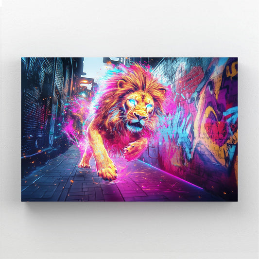 Radiant Urban Lion Wall Art