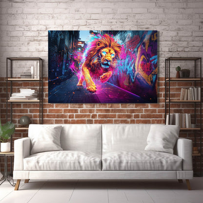 Radiant Urban Lion Wall Art