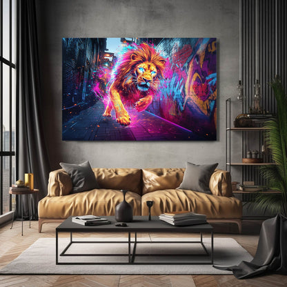 Radiant Urban Lion Wall Art