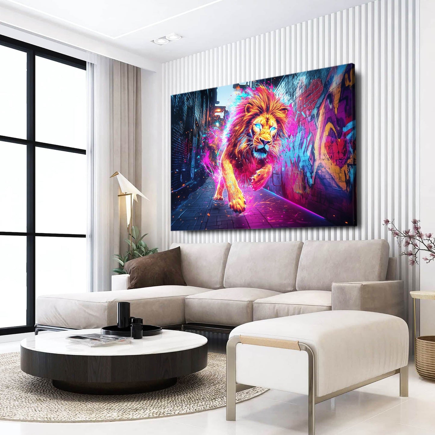 Radiant Urban Lion Wall Art