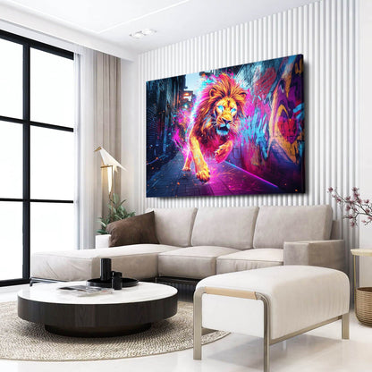 Radiant Urban Lion Wall Art