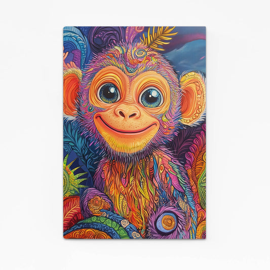 Rainbow Doodle Smile Monkey Wall Art – rainbow doodle smile monkey canvas print