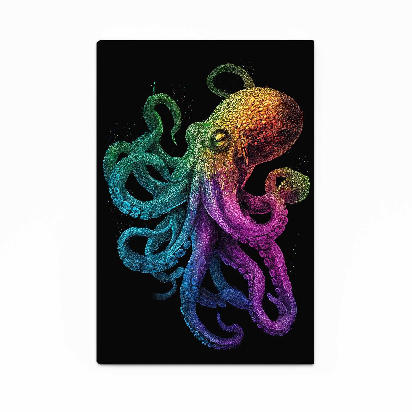 Rainbow Glow Octopus Canvas – rainbow glow octopus canvas print