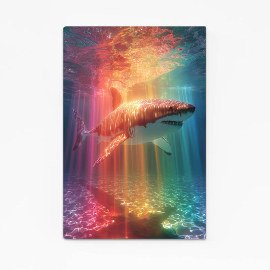 Rainbow Light Rays Shark Art – rainbow light rays shark canvas print