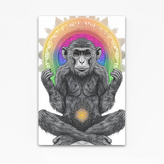 Rainbow Mandala Zen Monkey Prints – rainbow mandala zen monkey canvas print