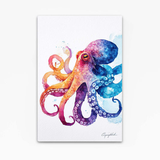 Rainbow Watercolor Octopus Wall Decor – rainbow watercolor octopus canvas print