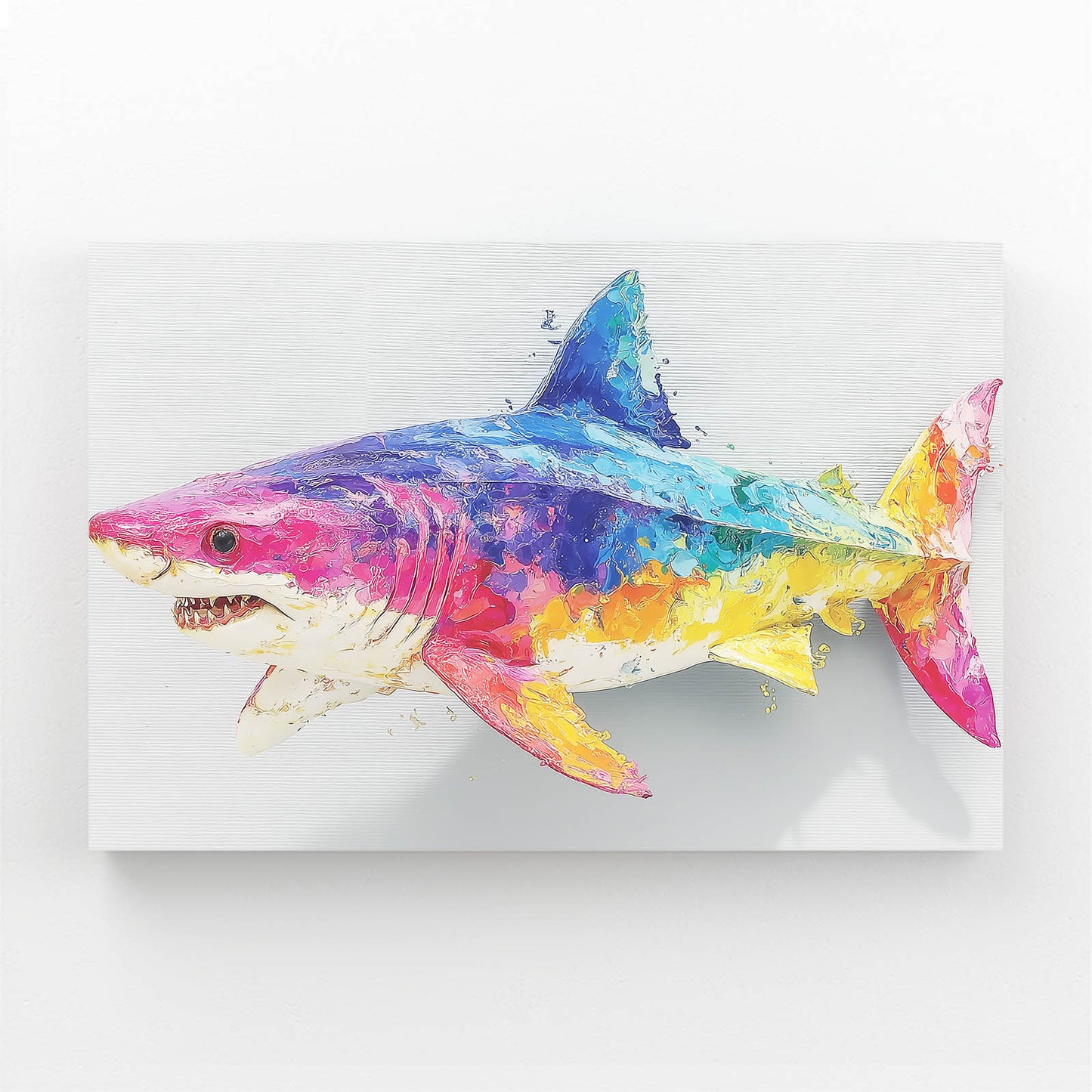 Rainbow Watercolor Shark Wall Decor – rainbow watercolor shark canvas print