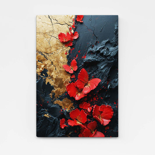 Red And Gold Butterfly Wall Art