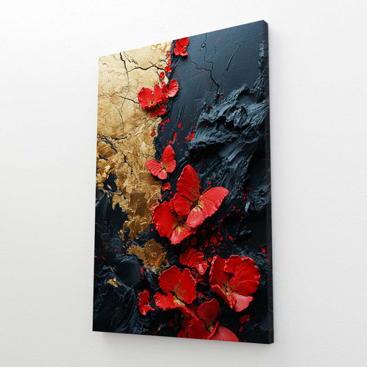 Red And Gold Butterfly Wall Art