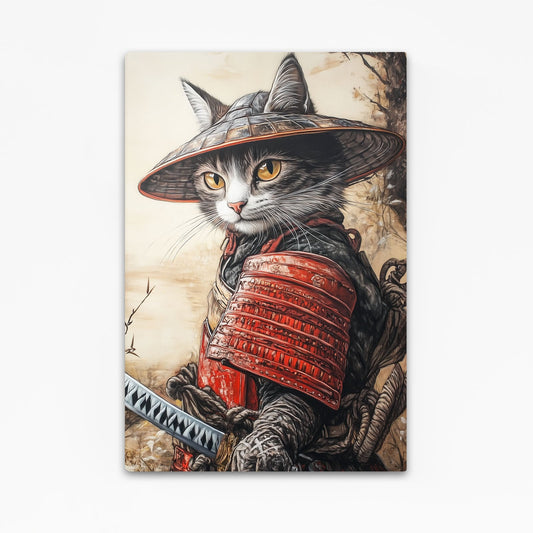 Red Armor Warrior Cat Art