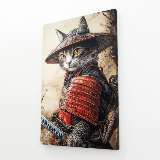 Red Armor Warrior Cat Art